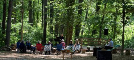 Outdoor Worship Service and Sabbath School in Chapel in the Woods
